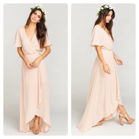 Show Me Your MuMu Dresses & Skirts - SHOW ME YOUR MUMU Sophia Wrap Dress Dusty Blush Crispy
